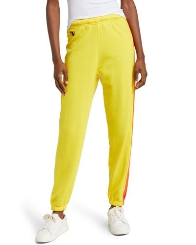 Aviator Nation Stripe Sweatpants - Yellow