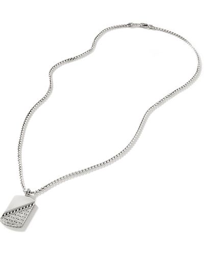 John Hardy Classic Chain Dog Tag Pendant Necklace - White