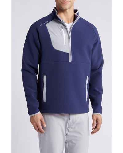 Peter Millar Galeforce Water Resistant Half Zip Jacket - Blue