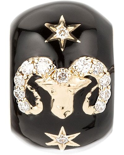 Adina Reyter Zodiac Ceramic & Diamond Bead Charm - Black