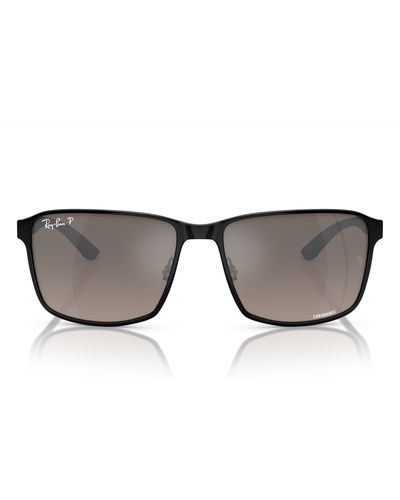 Ray-Ban Chromance 55mm Polarized Square Sunglasses - Gray