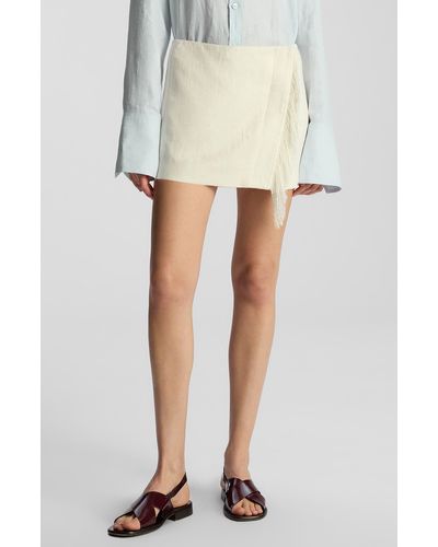 A.L.C. A. L.c. Kelley Linen Blend Wrap Miniskirt - White