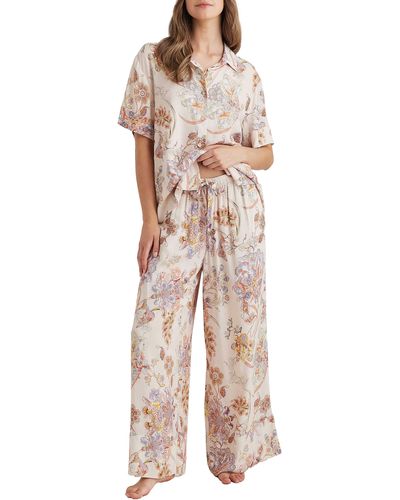 Papinelle Coco Floral Pajamas - Natural