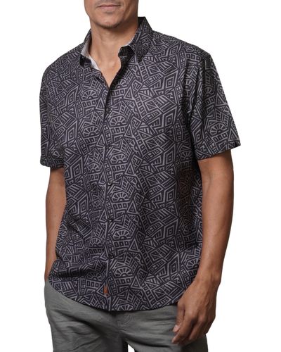Fundamental Coast Eco Tahiti Short Sleeve Button-up Shirt - Gray