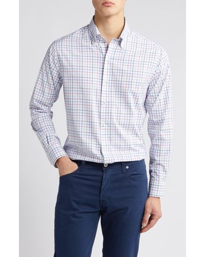 Peter Millar Crown Crafted Kimball Check Performance Button-down Shirt - Blue