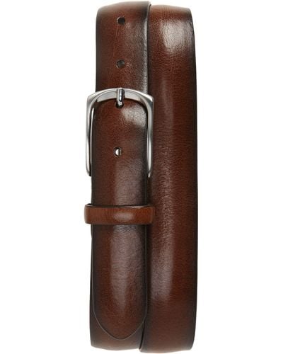Canali Buffed Leather Belt - Brown