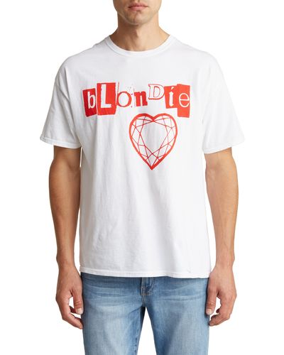 Merch Traffic Blondie Red Heart Cotton Graphic T-shirt - White