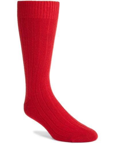 Pantherella Waddington Cashmere Blend Dress Socks - Red