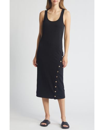 Nation Ltd Snap Detail Sleeveless Dress - Black