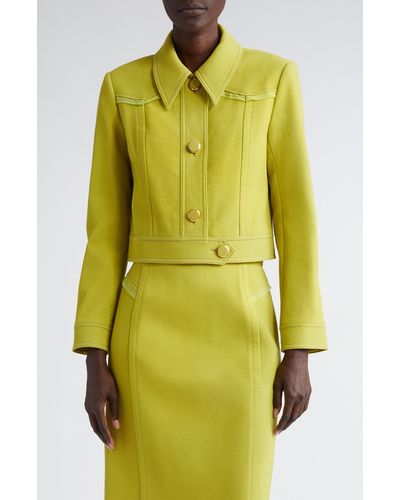 St. John Tailored Wool Blend Jacket - Yellow