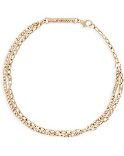 Zoe Chicco Double Chain Bracelet - White