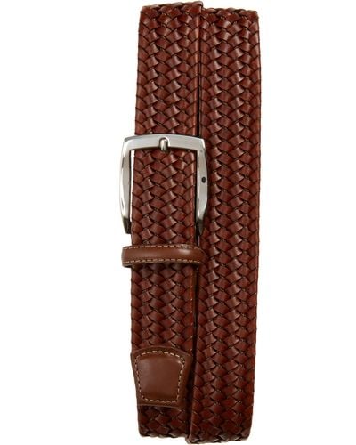Torino Woven Leather Belt - Brown