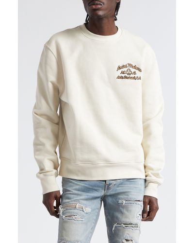 Amiri Motors Embroidered Cotton French Terry Sweatshirt - Natural