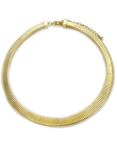 Panacea Omega Chain Flat Collar Necklace - Metallic