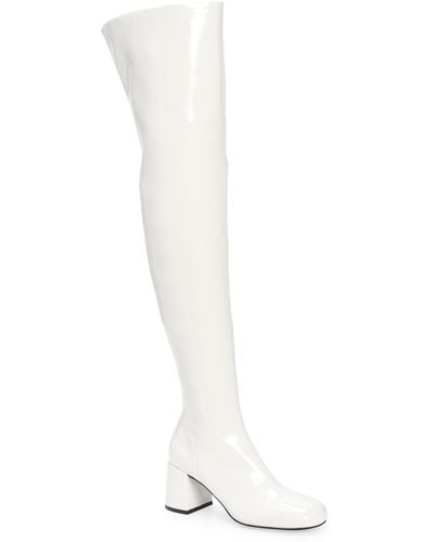Jeffrey Campbell Maize Over The Knee Patent Leather Boot - White