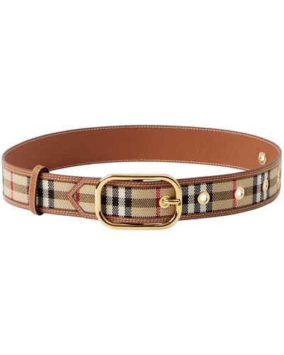 Burberry Check Woven Belt - Brown