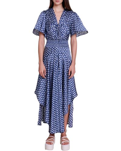 Maje Rachelonina Print Maxi Dress - Blue