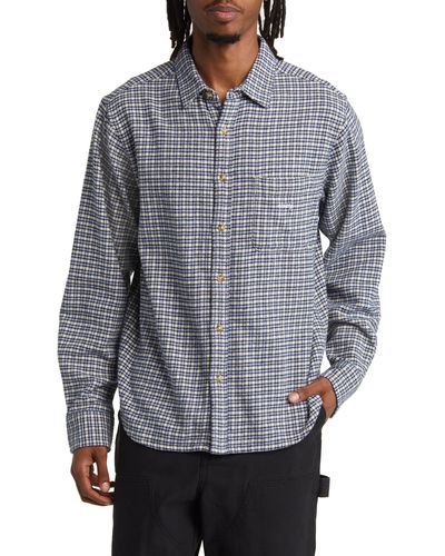 Obey Lenny Check Flannel Button-up Shirt - Gray