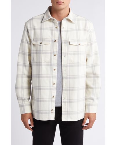 7 For All Mankind Plaid Cotton Overshirt - White