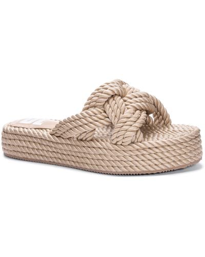 Dirty Laundry Knotty Rope Platform Sandal - Brown