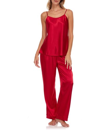 Flora Nikrooz Jami Jacquard Camisole Pajamas - Red