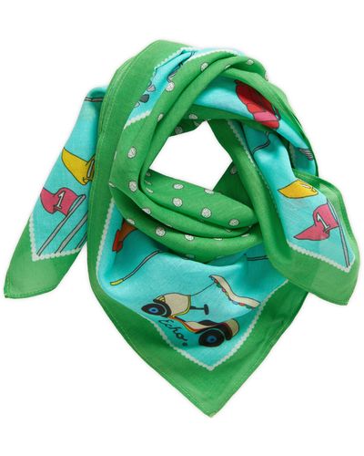 Echo Fore Cotton Square Scarf - Green