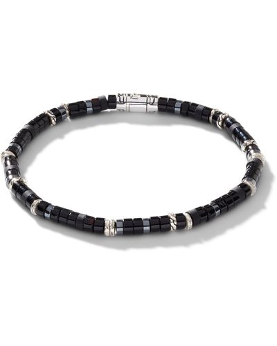 John Hardy Heishi Black Onyx & Hematite Beaded Bracelet