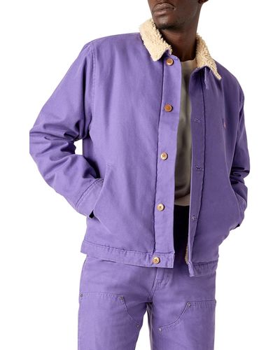Dickies Fleece Lined Duck Canvas Workwear Jacket - Purple