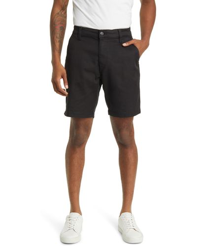 Mavi Noah Stretch Twill Flat Front Shorts - Black