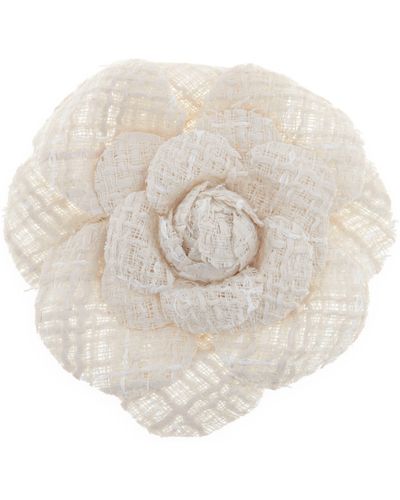 Tasha Flower Rosette Barrette - White