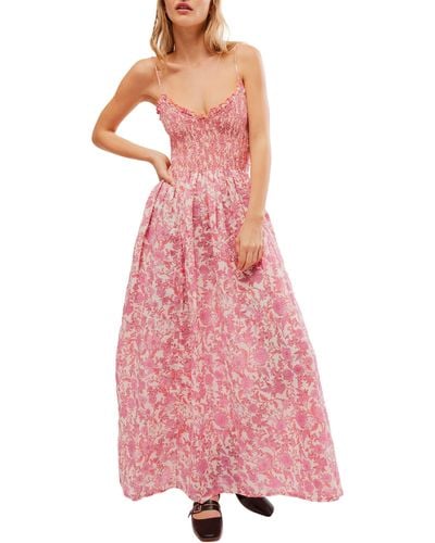 Free People Sweet Nothings Floral Print Sleeveless Maxi Sundress - Pink