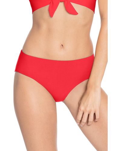 Robin Piccone Ava High Waist Bikini Bottoms - Red