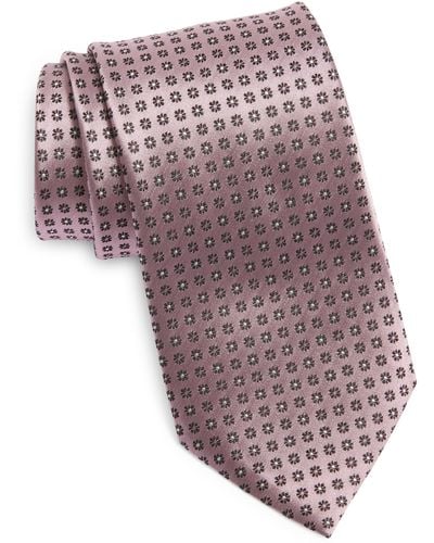 Zegna Cento Fili Silk Jacquard Tie - Pink