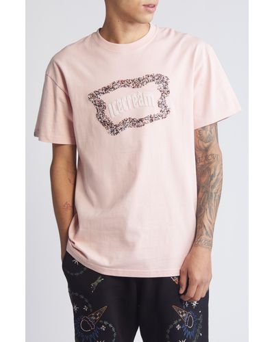ICECREAM Flag Cotton Graphic T-shirt - Pink