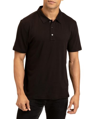 Threads For Thought Henrique Luxe Jersey Polo - Black