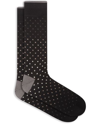 Bugatchi Dot Mercerized Cotton Blend Socks - Black