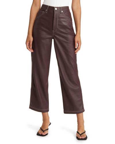Blank NYC Baxter Rib Cage Faux Leather Carpenter Pants - Red