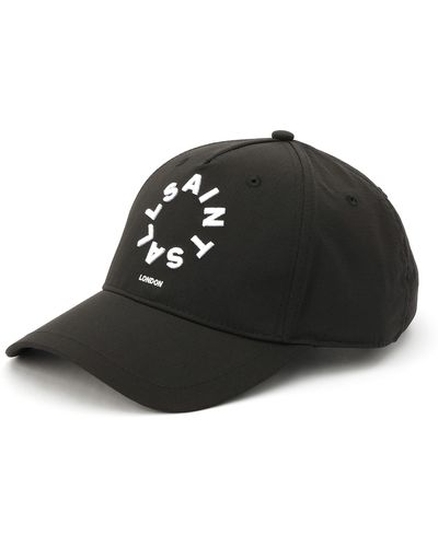 AllSaints Circle Logo Adjustable Ripstop Baseball Cap - Black
