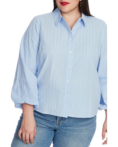 Court & Rowe Stripe Textured Shirt - Blue