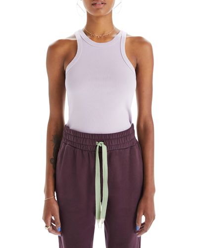 Mother The Chin Ups Stretch Cotton Tank - Purple