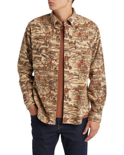 Brooks Brothers Archive Hunting Print Flannel Button-down Shirt - Brown
