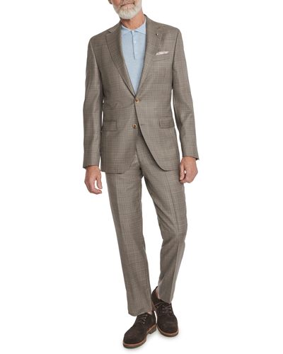 Jack Victor Esprit Plaid Wool Suit - Gray