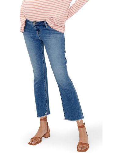 HATCH The Under The Bump Crop Maternity Jeans - Blue