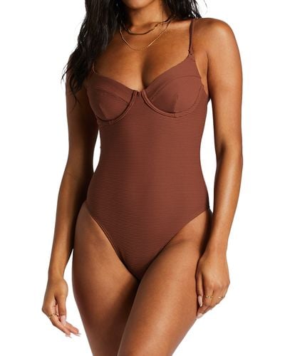 Billabong Tanlines Underwire One-piece Swimsuit - Brown