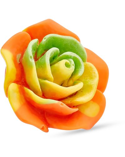 CLIFTON WILSON Floral Lapel Pin - Orange