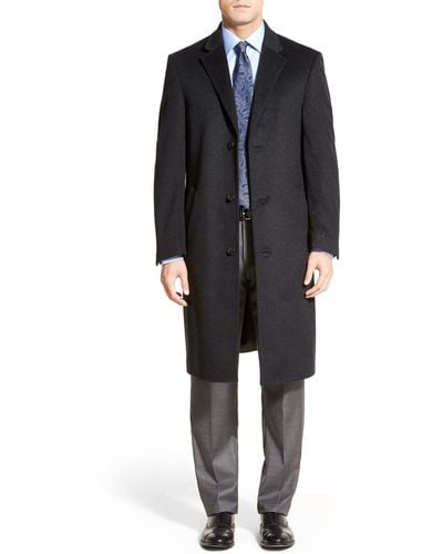 Hart Schaffner Marx Sheffield Classic Fit Wool & Cashmere Overcoat - Black