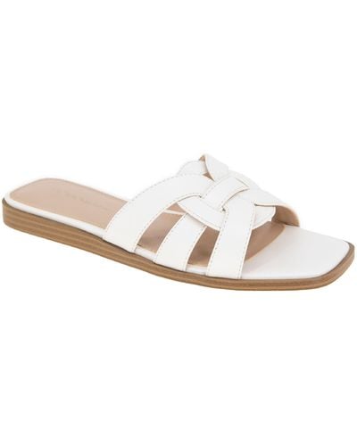 BCBGMAXAZRIA Meltem Square Toe Slide Sandal - White