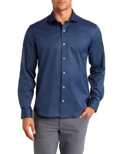 Stone Rose Drytouch Button-up Shirt - Blue