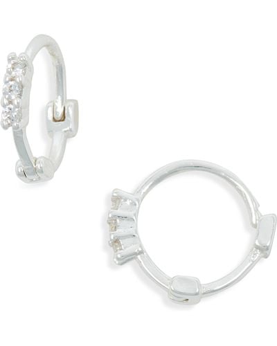 BP. Cubic Zirconia huggie Hoop Earrings At Nordstrom - White