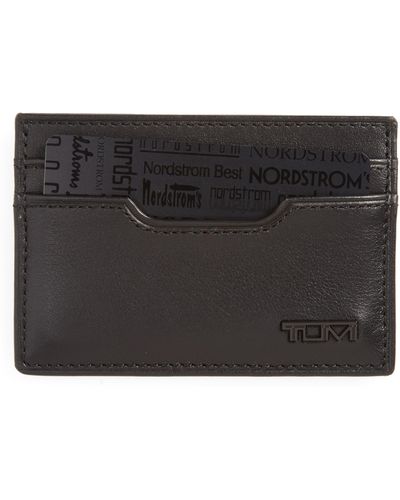 TUMI - Alpha Money Clip Card Case Wallet for Men - Anthracite/Brown